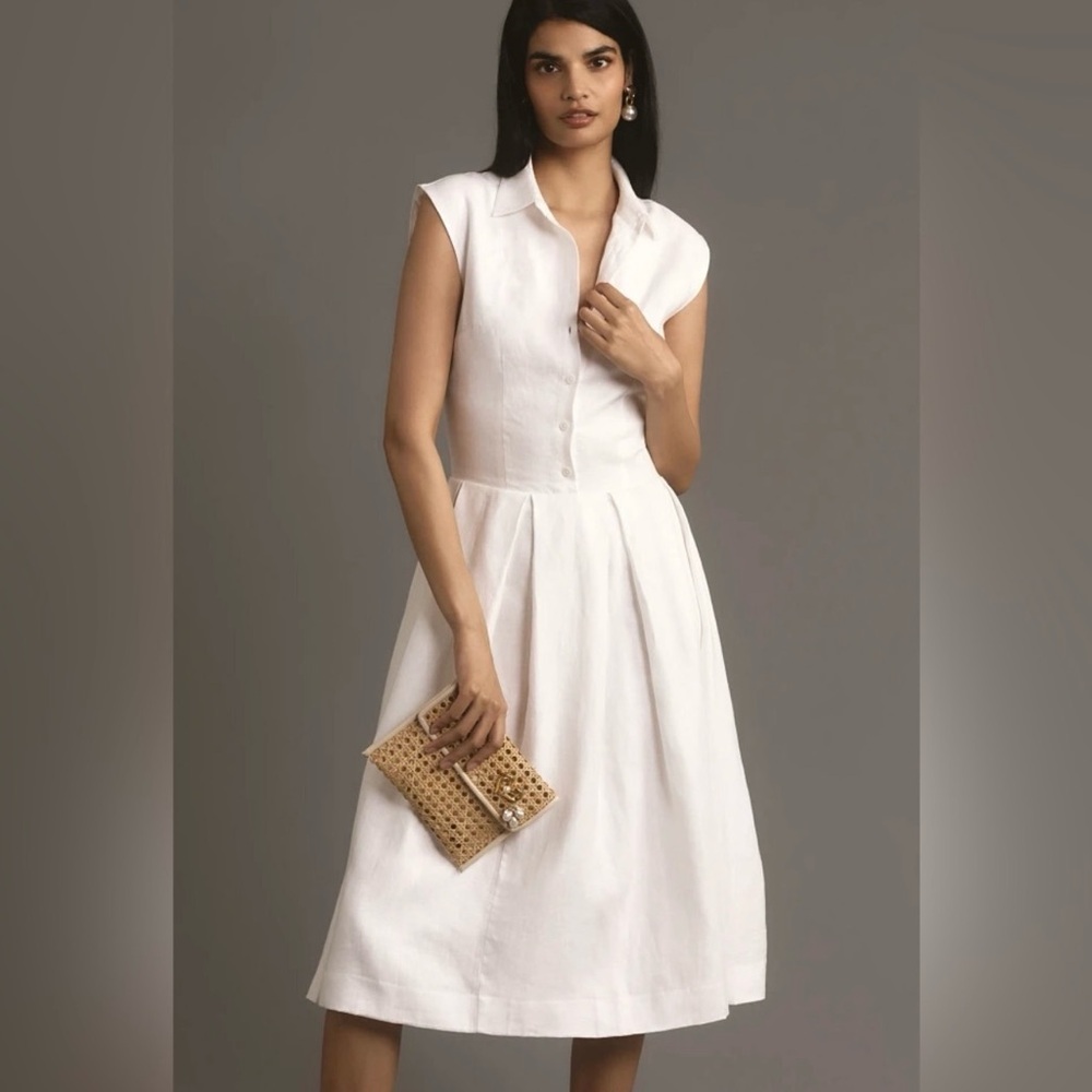 Reformation Prim Linen Midi Dress